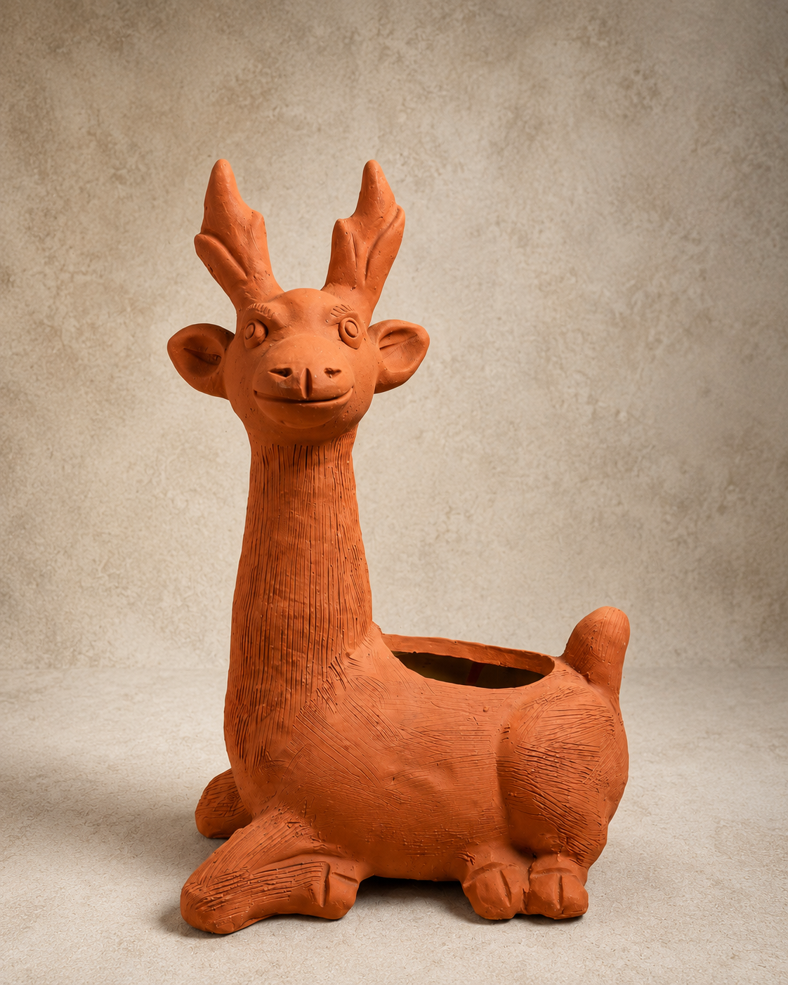Handcrafted Terracotta Deer Planter