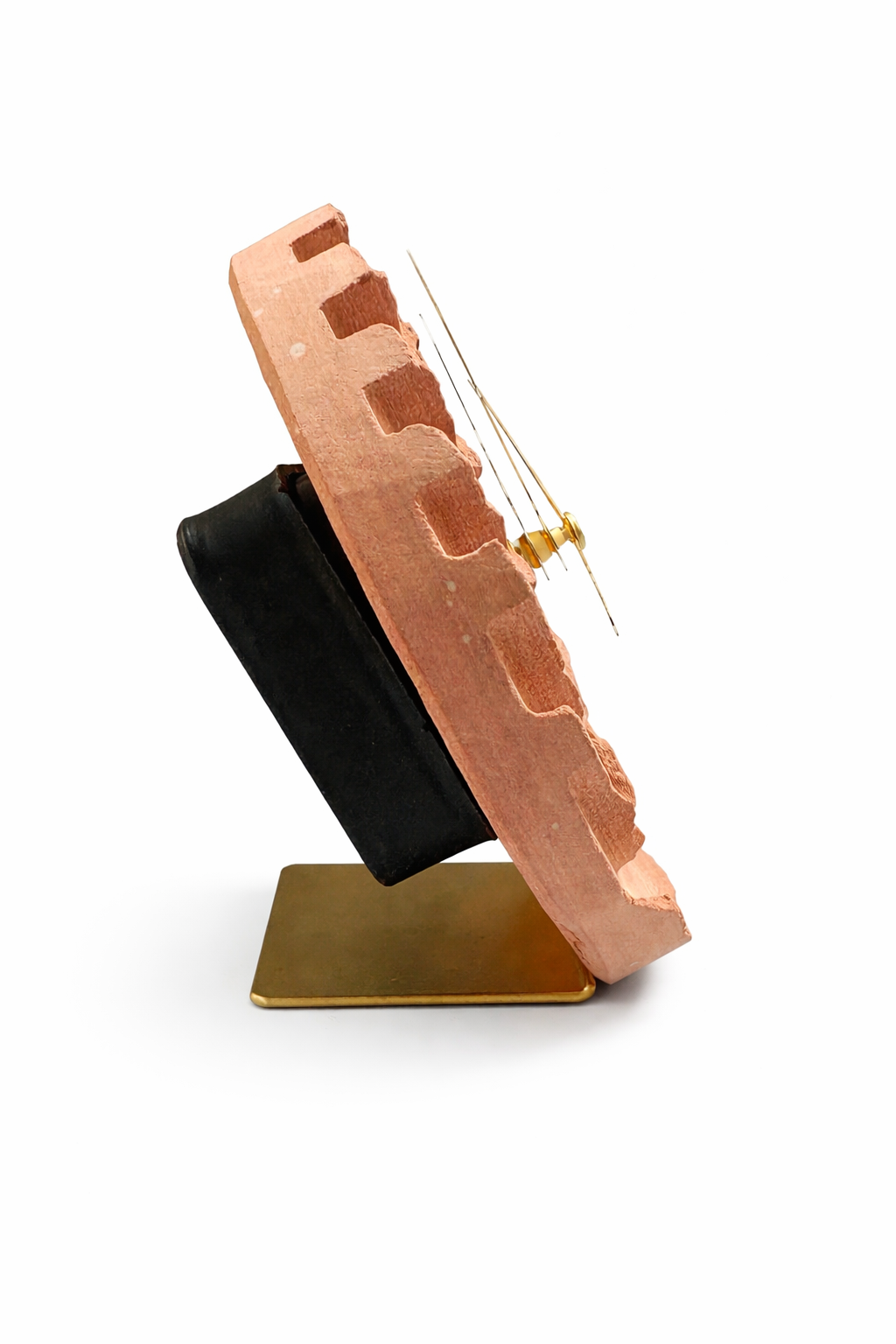Hand-Carved Sandstone Table Clock