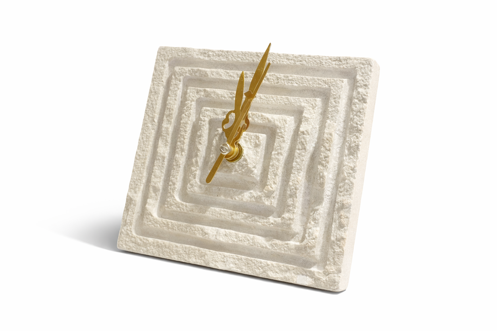 Hand-Carved Sandstone Table Clock