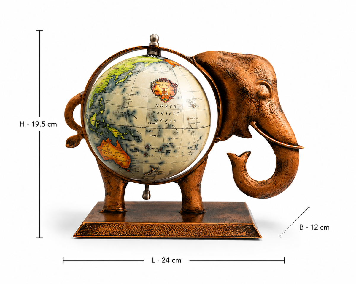 Elephant World Globe Table Décor