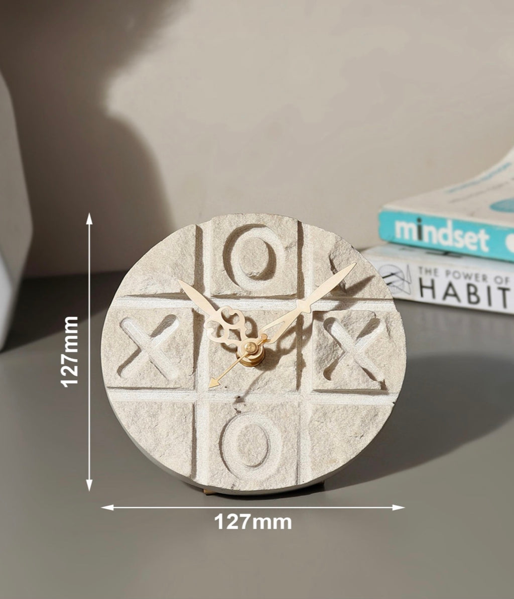 Hand-Carved Sandstone Table Clock
