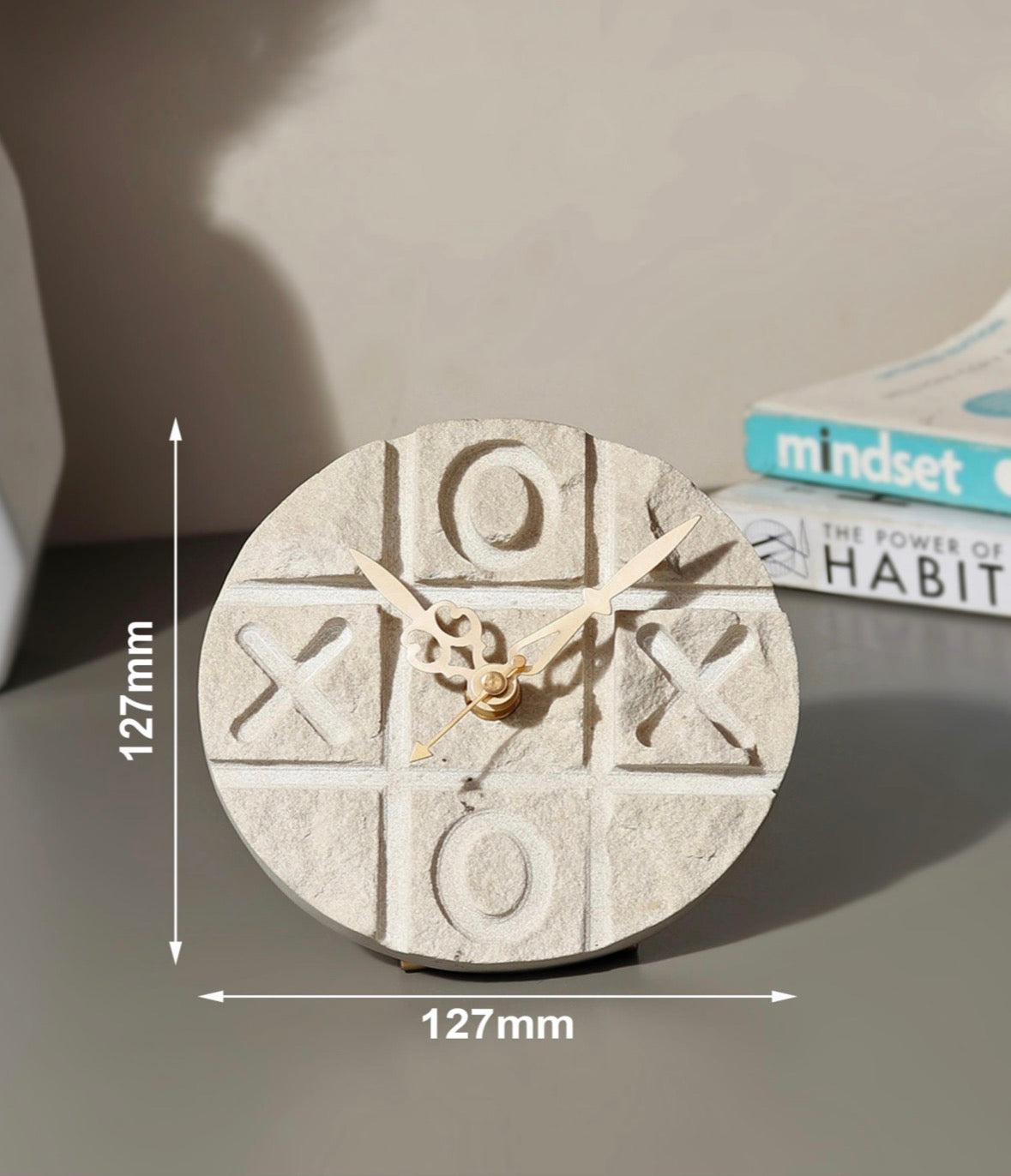 Hand-Carved Sandstone Table Clock