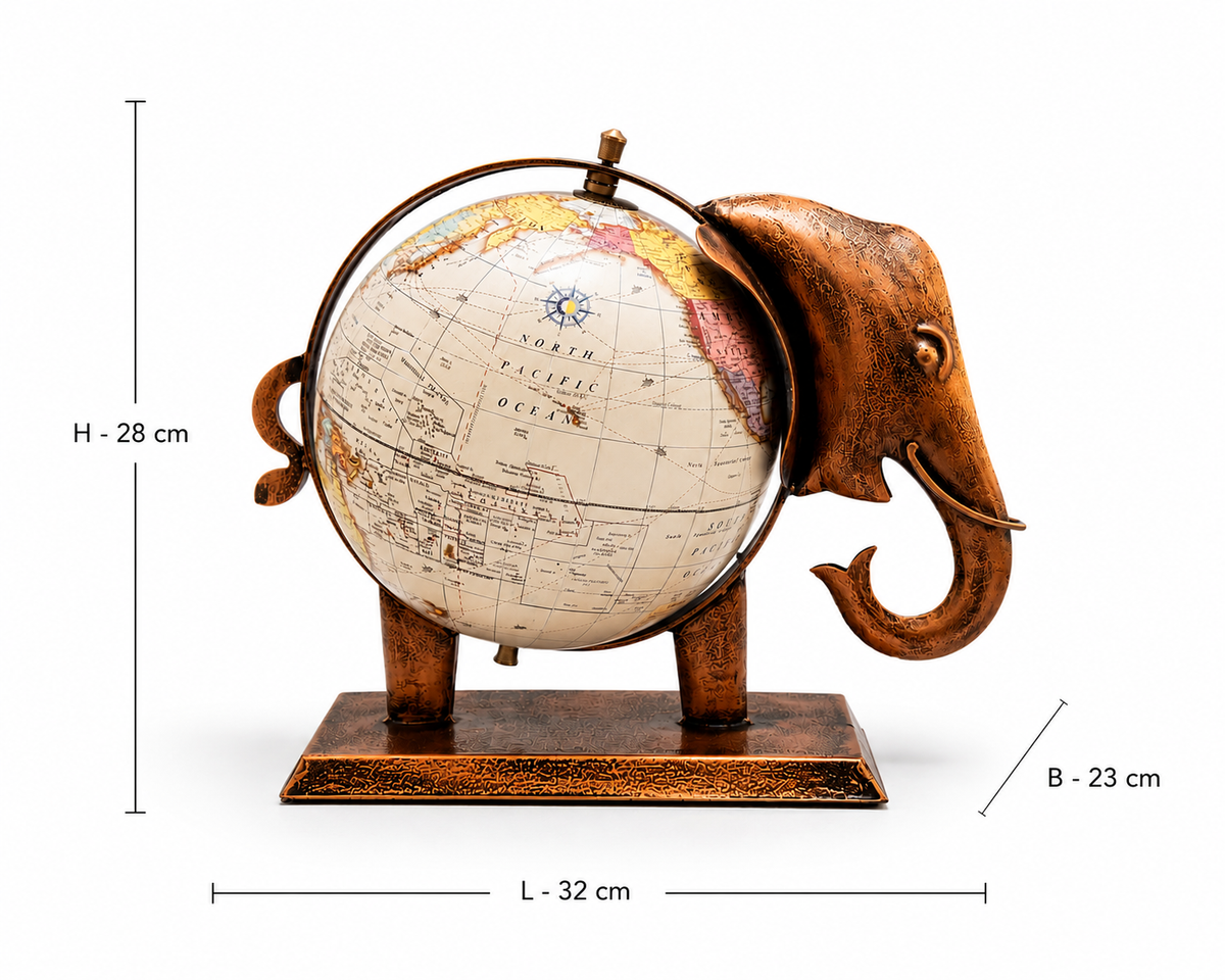 Elephant World Globe Table Décor