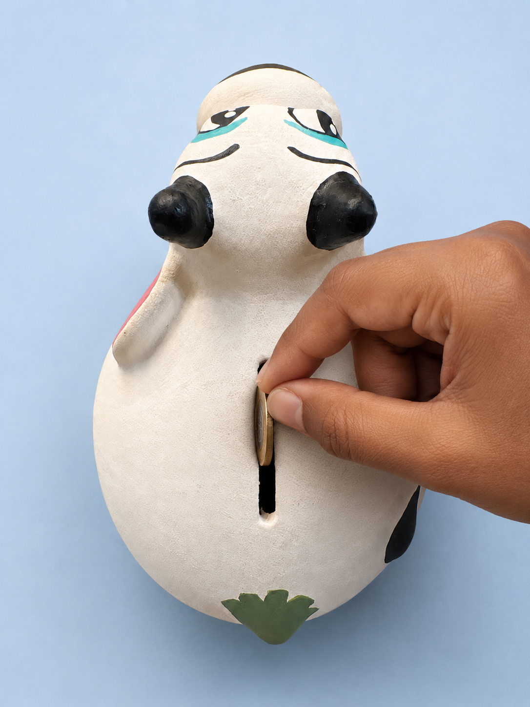 Handpainted Cow Terracotta Piggy Bank