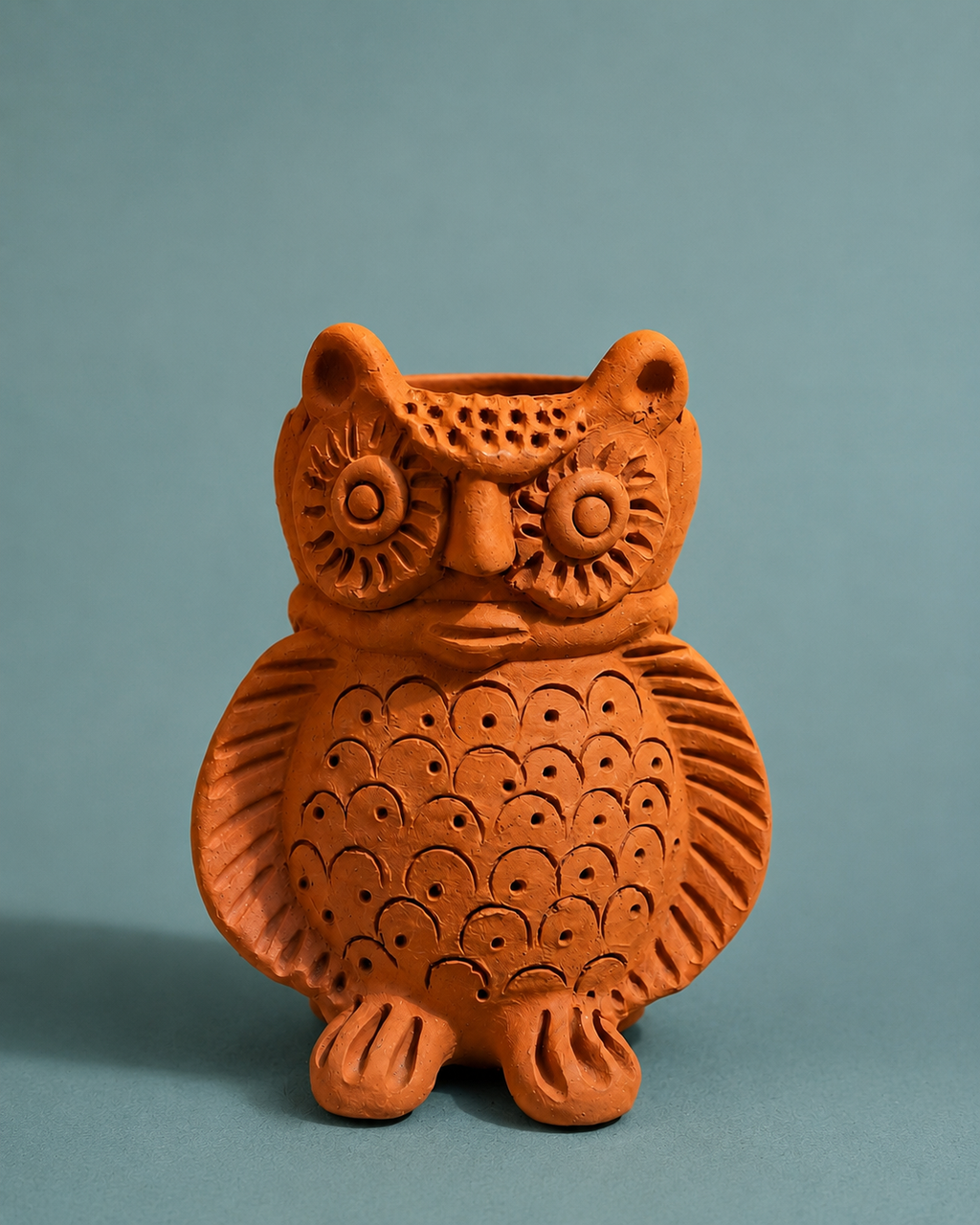 Handcrafted Terracotta Owl Planter