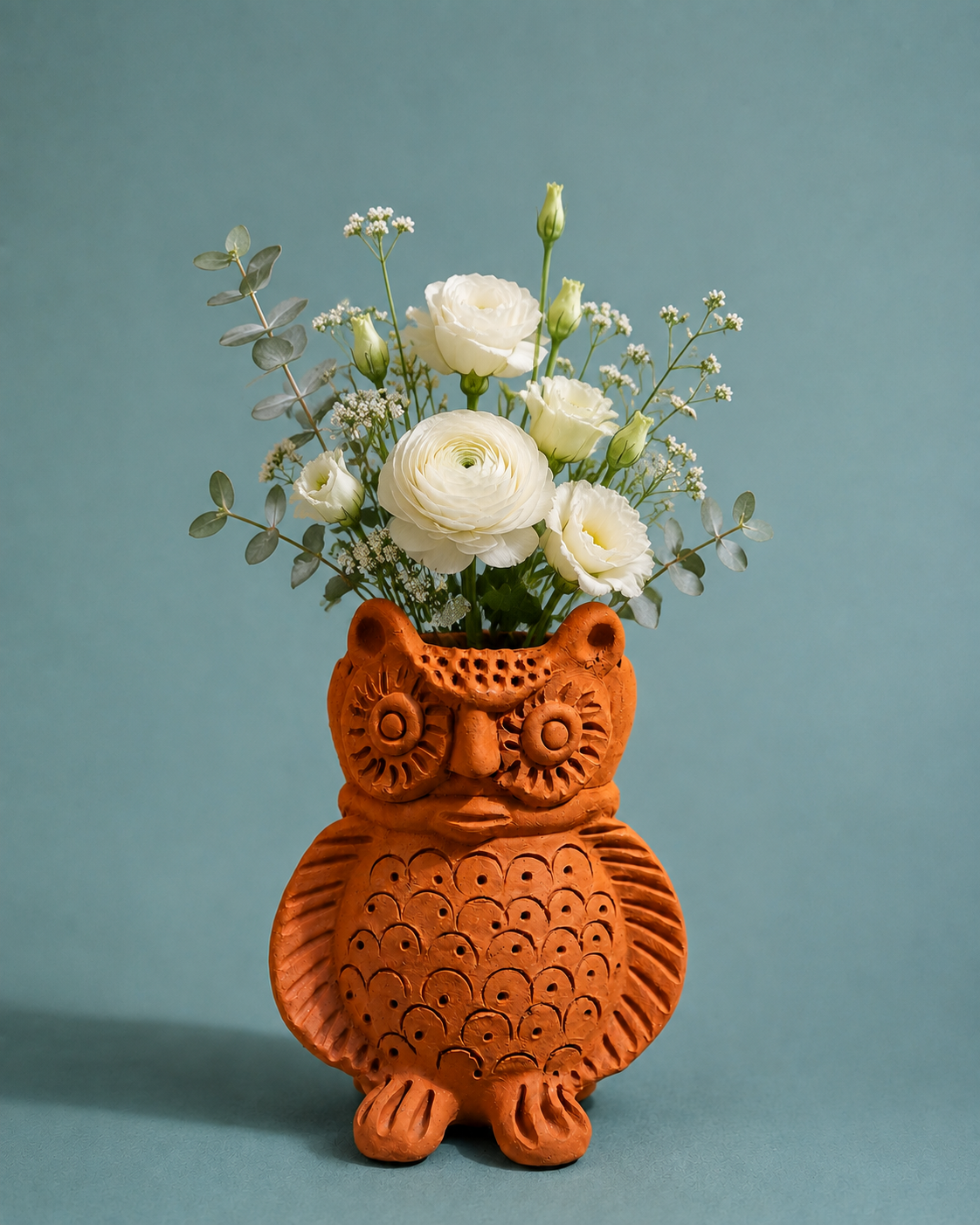 Handcrafted Terracotta Owl Planter