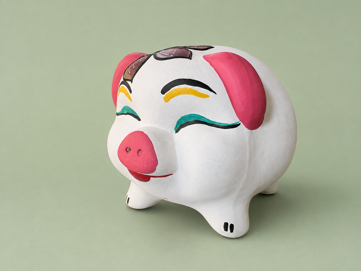 Handpainted Pig Terracotta Piggy Bank