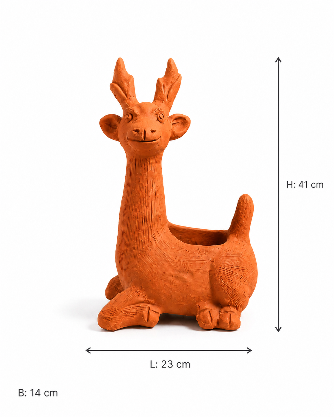 Handcrafted Terracotta Deer Planter